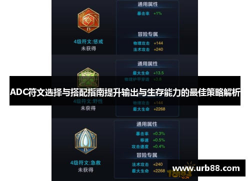 ADC符文选择与搭配指南提升输出与生存能力的最佳策略解析 ADC符文选择与搭配指南提升输出与生存能力的最佳策略解析